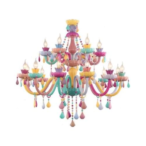 Crystal chandelier romantic color crystal chandelier modern bedroom colorful chandelier modern dazzling crystal chandelier luste