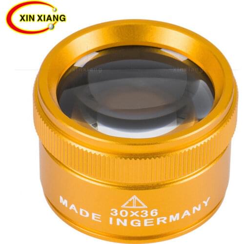 K9 Optical Glass Handheld Magnifier Golden Color 30X Magnifying Glass Portable Metal Reading Magnifier Jewelry Loupe Gift Lupa