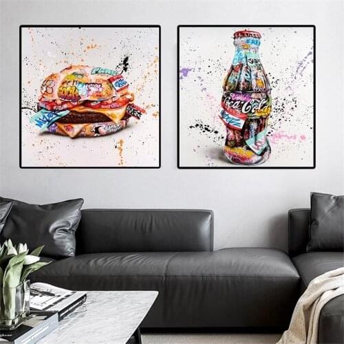 Hamburg Drinks Pop Street Graffiti Art Canvas Painting Wall Art Posters Prints Wall Pictures for Living Room Home Cuadros Decor