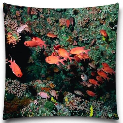 Square Pillow case Lovely Sea animal Cotton polyester bedroom/chair seat 18*18 inches etc 5 size 9 style