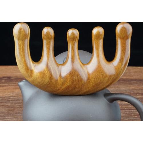 Head Meridian Massage Comb Green Sandalwood Five Wide Tooth Comb Acupuncture Therapy Blood Circulation Smooth Hair