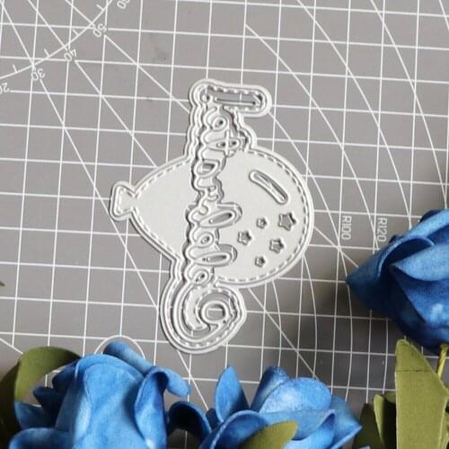 Metal Cutting Dies Celebrate Word Hot Air Balloon Stencils for DIY Scrapbooking Album Paper Card Decor Craft Embossing Die Cut