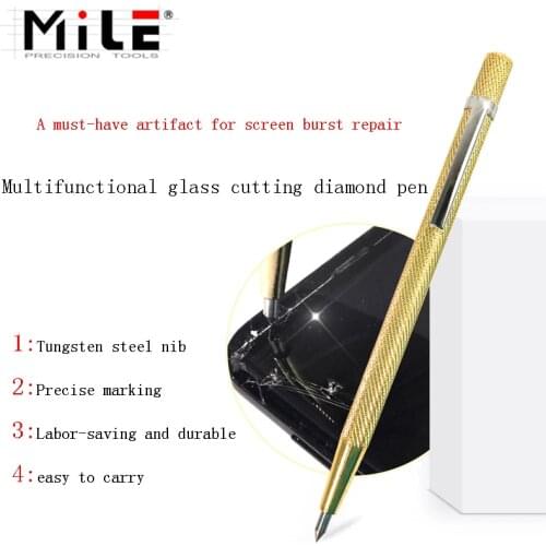 MILE Professional Glass Cutting Pen Non-slip Metal Handle For Repairing Mobile Phone/Tablet Screen Glass Blasting And Cutting