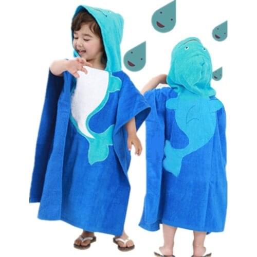 Cartoon cotton childrens bath towel cloak boys and girls baby can wear bath towel beach towel children bathrobe swimsuit