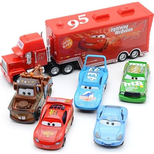 Disney Pixar Racing 2 3 toy car set Lightning McQueen Uncle Mike truck 1:55 alloy die-cast model car toy kids birthday gift