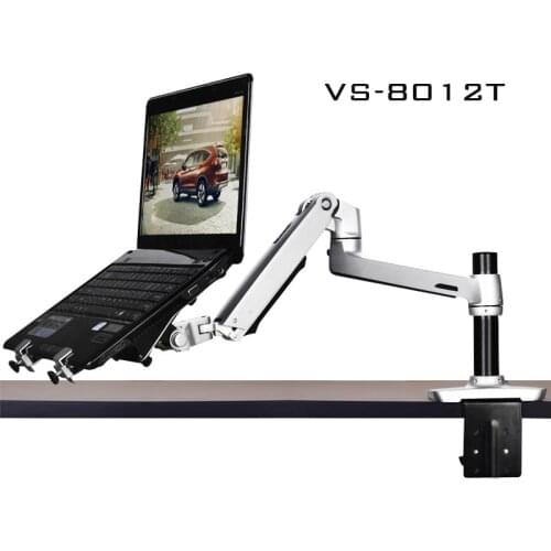 Aluminum Alloy Desktop Mount Ultra-long Arm Dual-use Laptop/ Monitor Holder Full Motion Notebook Bracket 8012-T