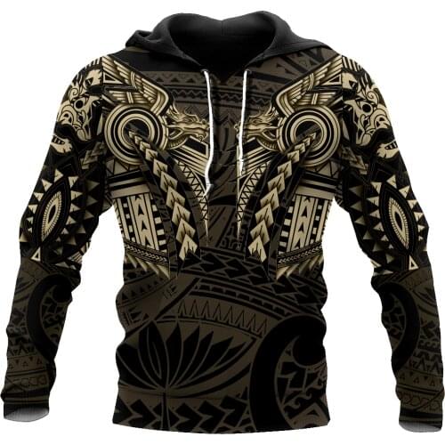 New Zealand Maori Tattoo Wolf Dragon 3D All Over Print Hoodie For Men And Women Streetwear Zip Pullover Casual Jacket Tracksuit