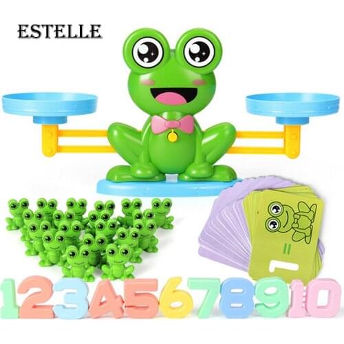New Green Frog Math Match Game Digital Balance Scale Toy Early Learning Balance Digital Addition Subtraction Kids Math Toys