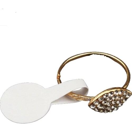 Wholesale 1000Pcs/Lot White Barbell Tags Dumbbell Adhesive Jewelry Sticker Price Tag Paper Necklace Rings Round Hand Write Tag