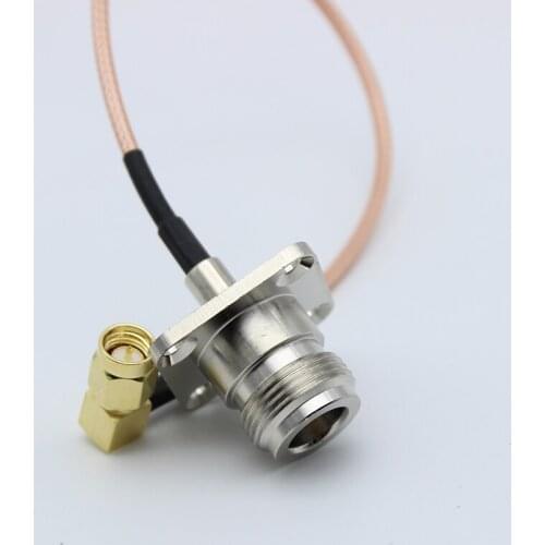 Transfer Wire N-KF to SMA-J N Master Flange Plate to SMA Bend Male Head RG316 Connector Feeder
