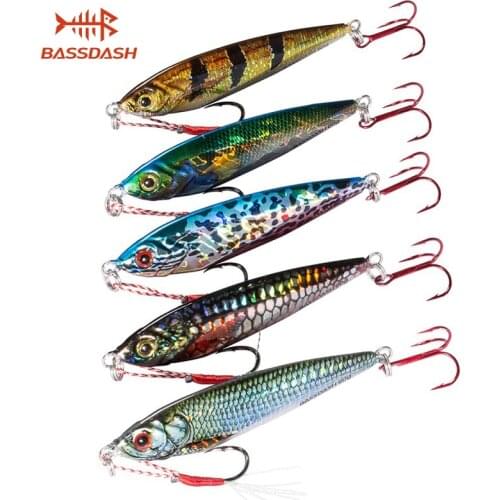 Bassdash GUNGNIR Shadow Jig Lures with VMC Hooks 20/30/40/60 Grams, for Saltwater Freshwater Fishing, Pack of 5