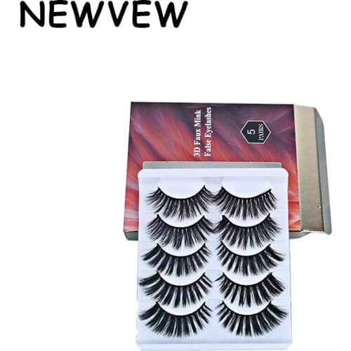 NEWVEW 3D Eyelashes False Eyelashes 5 Pairs Mink Lashes Beauty Makeup tools Long Extension Faux clis