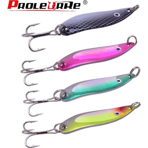 Proleurre Fishing Lure 4pcs/lot Wobbler Peche Spoon Bait 50mm 6.8g Fishing Tackle China Winter Artificial Hard Fake Fish Metal