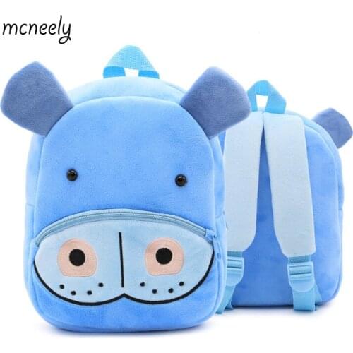 New Kindergarten Kids Hippo Backpacks Baby Girls Boys Cute Schoolbag Plush Backpack Children Cartoon Pres Toys Gifts School Bags