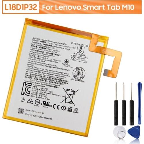 Original Replacement Tablet Battery L18D1P32 For Lenovo Smart Tab M10 Genuine Rechargable Tabley Battery 4850mAh With Free Tools