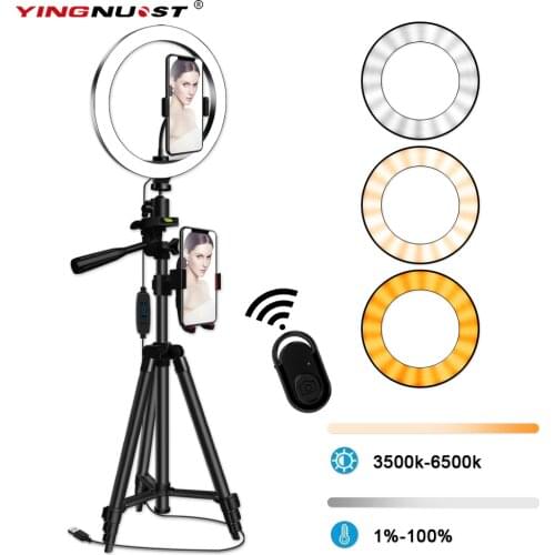 Selfie Ring Lamp LED Ring Light Selfie For Ring Phone Photography Lighting Camera Tripod Kit Photo Equipment Black And Silver