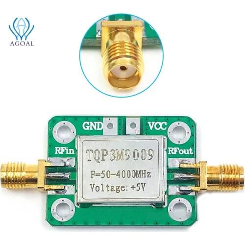 50-4000MHz Gain 21.8dB RF Low Noise TQP3M9009 LNA Amplifier Board Signal Receiver Module 5V with shield
