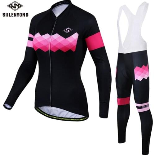 SIILENYOND autumn cycling suit womens cycling wear slim fit casual moisture wicking sportswear
