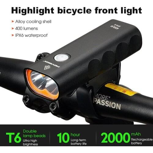 MOVIGOR 400Lumens Bike Front Light Rainproof Bicycle LED Light Flashlight USB Rechargable MTB Road Bike HeadLight Floodlight