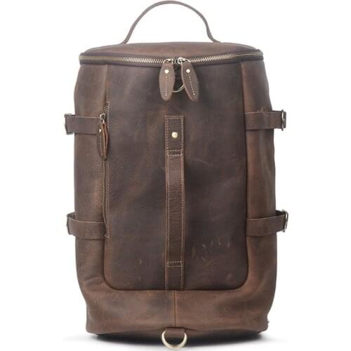 Vintage cow leather backpacks genuine leather bag