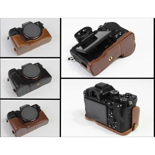 PU Leather Case Bottom Opening Version Protective Half Body Cover Base For Sony A7R4 A7RIV A7Rm4 A7R IV Alpha Digital Camera