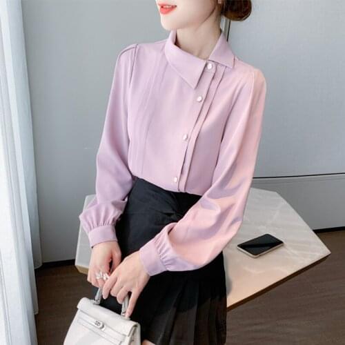 Women Spring Elegant Business Formal Dress Shirt Blouse Office Lady Work Wear Basic Top Pullover