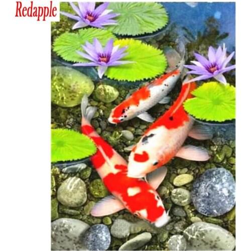 Animal Koi Fish graph 5D Diy Diamond Painting Full Drill Mosaic Diamond Embroidery Sale Cross Stitch Chinese style Home Decor