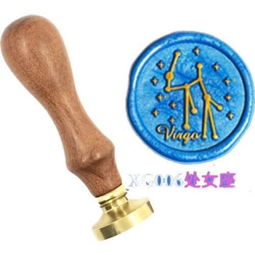Star zodiac signs wax seal copper brass stamp wood handle,DIY Scrapbooking Hydrangea copper head,Vintage spoon high quality06