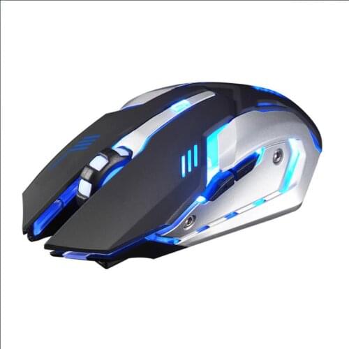 1pc Both Hands Rechargeable X7 Wireless Silent LED Backlit USB Optical Ergonomic Gaming Mouse