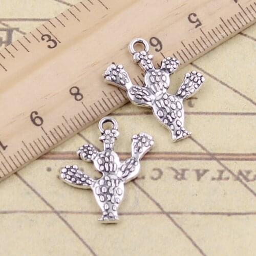 10pcs Charms Cactus Desert 23x20mm Tibetan Silver Color Pendants Antique Jewelry Making DIY Handmade Craft