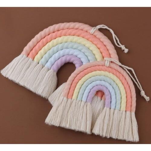 6 Layers Nordic Woven Rainbow Tapestry Wall Hanging Toy Ornament DIY Handmade Home Decor Nursery Baby Girls Room Decor