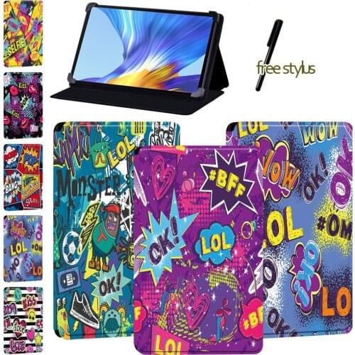 Cover Case for Huawei Enjoy Tablet 2 10.1/Huawei MatePad(10.4"/10.8")/Honor V6/MatePad(Pro 10.8"/T8) Flip Graffiti Tablet Case