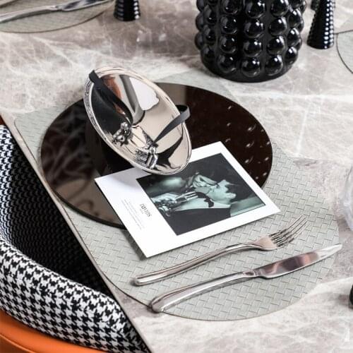 Designer Restaurant Model Room Tableware Set Western Style Dinner Plate Dinner Plate Double-Layer Stainless Steel Dessert Bowl