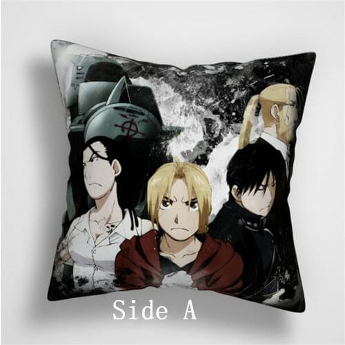 Fullmetal Alchemist Anime Manga Two Sides Pillowcase Pillow Cushion Case Cover Home/bed/sofa/car Decor Fanart Cosplay Gift 40X40