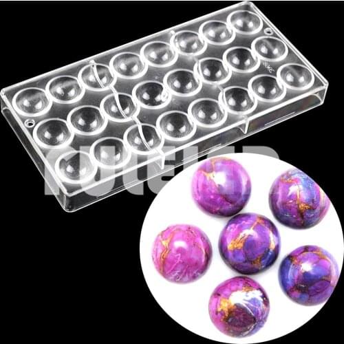 DIY Half Ball Shape Polycarbonate Chocolate Candy Mold For Baking Pastry Bonbon Mould Confectionery Tool Wholesale