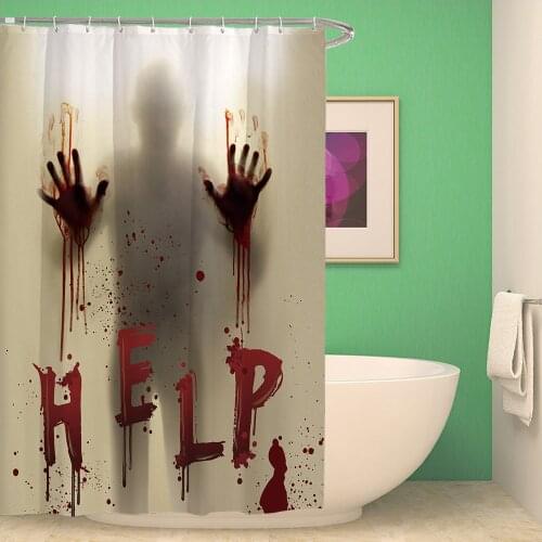 Halloween Shower Curtain Liner Window Props with Bloody Hands for Halloween Decorations Theme Decoretion steady