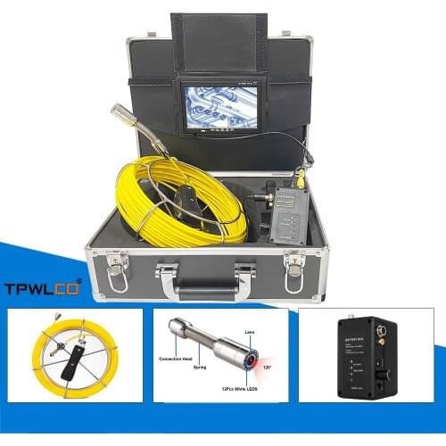 20-50m Fiberglass Cable 23mm Camera Head Drain Sewer Inspection Endoscope Camera System with Record