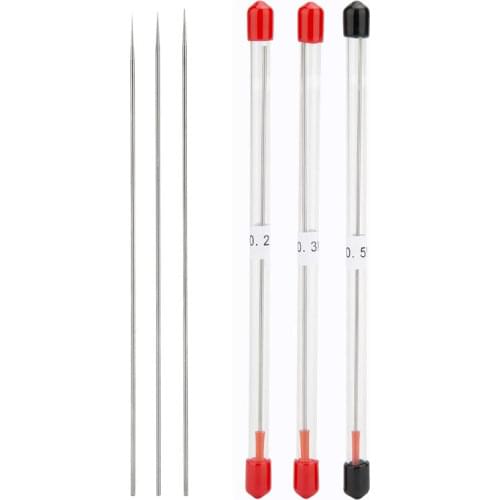 50pcs 0.2mm/0.3mm/0.5mm Stainless Steel Airbrush Spray Gun Needle Part Replacement Kit