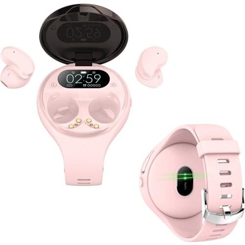 Fashional Wireless Earbuds Smartwatch 2 in 1 Smart Watch TWS Earphone Waterproof Call Music Sport Fitness Bracelet Band W01