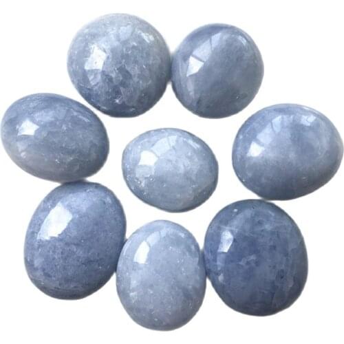 Natural Polished Blue Celestite Crystal Massage Gem Palm Stone for Specimen Healing