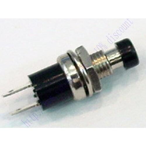 New 2 x Momentary Push Button Switch DC 50V 0 5A Black Knob PBS 105