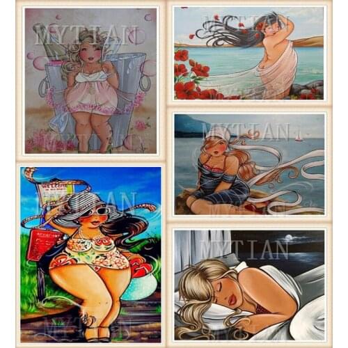 2019 Sexy Women Diamond Painting Full square/Round portrait New DIY Sticking Drill Cross Embroidery 5D women Home Decoration