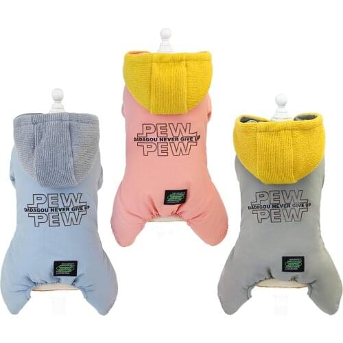 Dog Clothes Thicken Winter Warm Hooded Fleece Puppy Pet Coat Jacket For Small Dogs Jumpsuit Teddy Clothing Overalls Outfits 2020