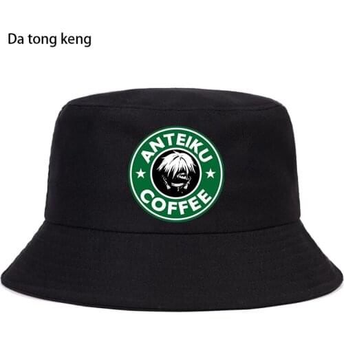 Tokyo Ghoul Ken Kaneki Harajuku Panama Bucket Hat Japan Anime Women Fishing Hats Bob Fisherman Cap Cotton Outdoor Sunscreen Caps