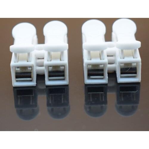 10x 2p Spring Connector wire with no welding no screws Quick Connector cable clamp Terminal Block 2 Way Easy Fit for led strip