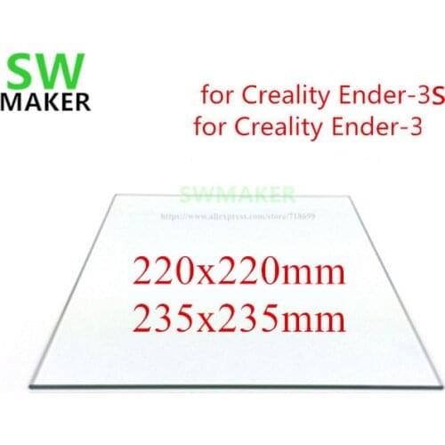 220/235mm Borosilicate Glass Bed 3mm /4mm thickness for Creality Ender-3/3S 3D printer part mat surface Heated Bed