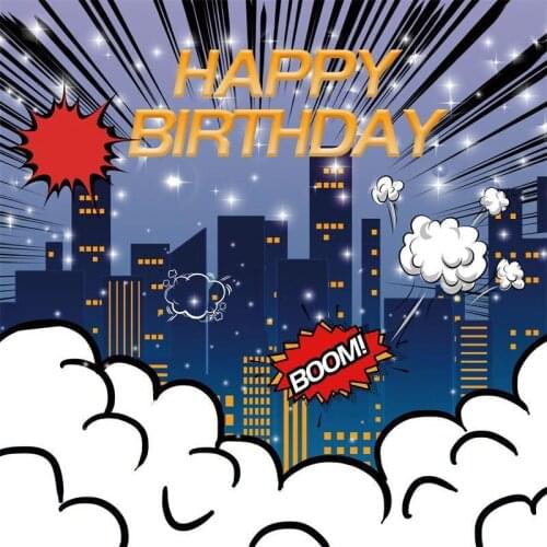 Superhero City Building Super Hero Baby Shower Birthday Party Backdrop Vinyl Photography Background For Photo Studio Photophone