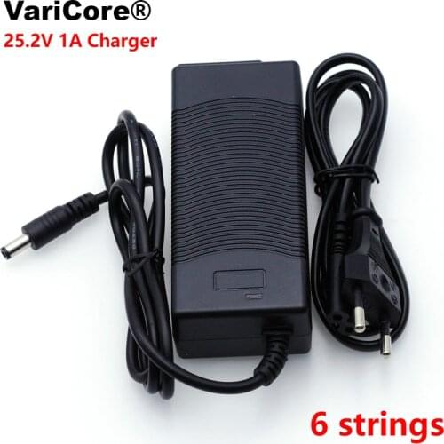 VariCore 25.2V 1A 6 Series 18650 Lithium Battery Pack Charger 24V 1000mAh Polymer li-ion battery charger DC 5.5*2.1mm