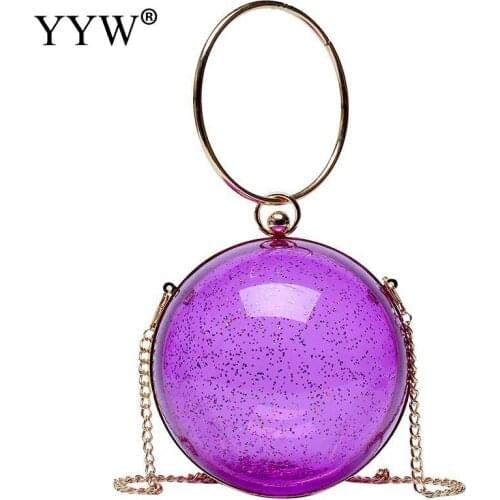 Women Bag Transparent Ins Acrylic 2021 New Korean Version Of The All-Match Spherical Chain Girl Single Shoulder Messenger Bag