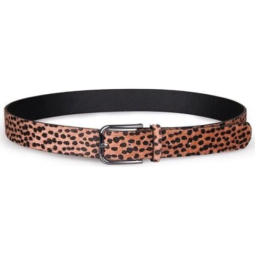 Ladies leopard plush belt pin buckle fashion wild female PU belt BL504
